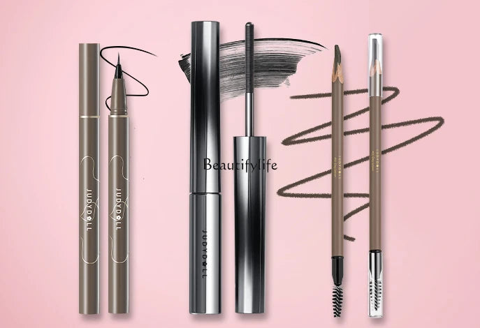 Steel Tube Mascara Liquid Eyeliner Eyebrow Pencil Eye Makeup Combination