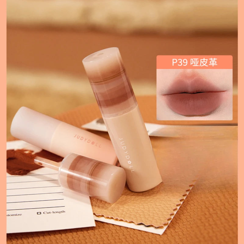 [Autumn and Winter New Color] JudydoLL Lip Mud Small Milk Blocks Mud Matte Lip Gloss White Lipstick Lip Gloss Gray Pink